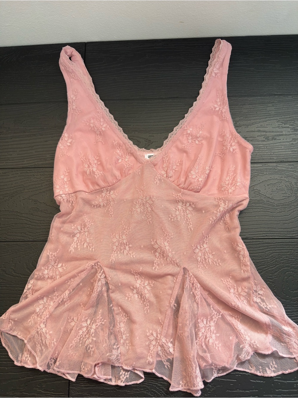 Y2K Floral Lace Cami Size S Fairycore Babydoll Whimsigoth Romantic Coquette Date